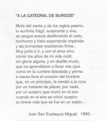 "A LA CATEDRAL DE BURGOS"- Juan San Eustaquio Miguel (1950), padre del autor